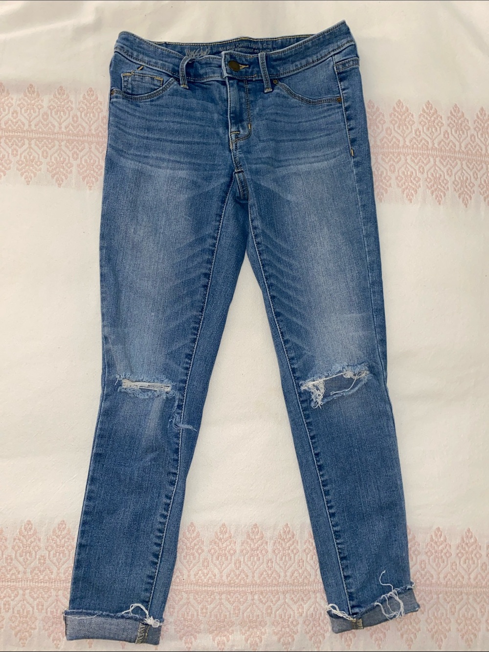 Midrise Distressed Skinny Jean